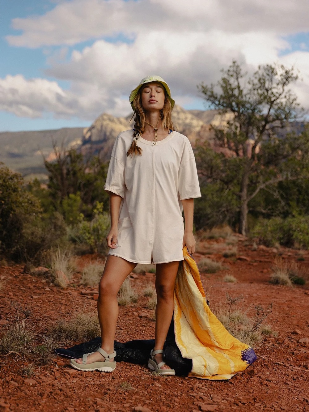 Hot Shot Tee Romper in Beached Clay - Picture 4 of 4